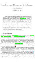 Cover page: Asset prices and efficiency in a Krebs economy