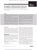 Cover page: Investigation of Metabolomic Blood Biomarkers for Detection of Adenocarcinoma Lung Cancer