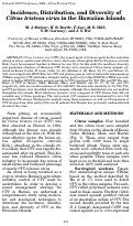 Cover page: Incidence, Distribution, and Diversity of Citrus tristeza virus in the Hawaiian Islands