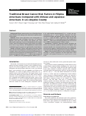 Cover page: Traditional Breast Cancer Risk Factors in Filipina Americans Compared with Chinese and Japanese Americans in Los Angeles County