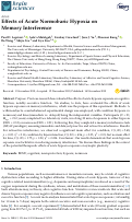 Cover page: Effects of Acute Normobaric Hypoxia on Memory Interference
