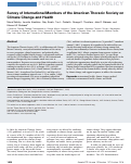 Cover page: Survey of International Members of the American Thoracic Society on Climate Change and Health