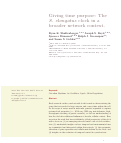 Cover page: Giving Time Purpose: The Synechococcus elongatus Clock in a Broader Network Context