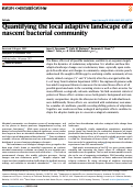 Cover page: Quantifying the local adaptive landscape of a nascent bacterial community.