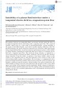 Cover page: Instability of a planar fluid interface under a tangential electric field in a stagnation point flow