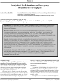 Cover page: Analysis of the Literature on Emergency Department Throughput