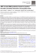 Cover page: JEDI: circular RNA prediction based on junction encoders and deep interaction among splice sites