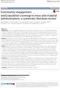 Cover page: Community engagement and population coverage in mass anti-malarial administrations: a systematic literature review