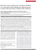 Cover page: Elevated Levels of Monocyte Activation Markers Are Associated With Subclinical Atherosclerosis in Men With and Those Without HIV Infection