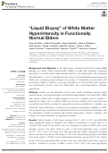 Cover page: “Liquid Biopsy” of White Matter Hyperintensity in Functionally Normal Elders