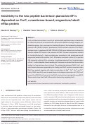 Cover page: Sensitivity to the two peptide bacteriocin plantaricin EF is dependent on CorC, a membrane-bound, magnesium/cobalt efflux protein.