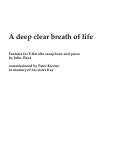 Cover page: A deep clear breath of life