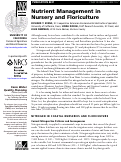 Cover page: Nutrient Management in Nursery and Floriculture