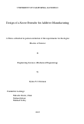 Cover page: Design of a Screw Extruder for Additive Manufacturing