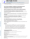 Cover page: ACG Clinical Guideline for the Diagnosis and Management of Gastroesophageal Reflux Disease.