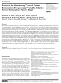 Cover page: Protocol for Monitoring Tropical Forest Restoration