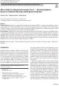 Cover page: Who to Refer to a Behavioral Insomnia Clinic? — Recommendations Based on Treatment Rationale and Response Prediction