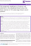 Cover page: The prognostic significance of tumor cell detection in the peripheral blood versus the bone marrow in 733 early-stage breast cancer patients