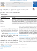 Cover page: Who do they think they are?: A social-cognitive account of gender differences in social sexual identity and behavior at work