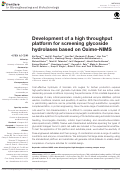 Cover page: Development of a High Throughput Platform for Screening Glycoside Hydrolases Based on Oxime-NIMS