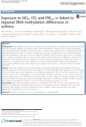 Cover page: Exposure to NO2, CO, and PM2.5 is linked to regional DNA methylation differences in asthma