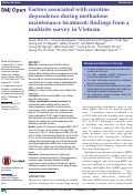 Cover page: Factors associated with nicotine dependence during methadone maintenance treatment: findings from a multisite survey in Vietnam.