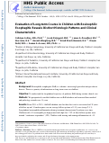 Cover page: Evaluation of long-term course in children with eosinophilic esophagitis reveals distinct histologic patterns and clinical characteristics