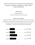 Cover page of Behavior-Centered Design for Sustainable Fisheries Management:Participatory Approaches to Supporting the Adoption of NewConservation Measures