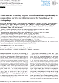 Cover page: Arctic marine secondary organic aerosol contributes significantly to summertime particle size distributions in the Canadian Arctic Archipelago