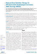 Cover page: Reduced-Dose Radiation Therapy for HPV-Associated Oropharyngeal Carcinoma (NRG Oncology HN002)