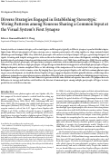 Cover page: Diverse Strategies Engaged in Establishing Stereotypic Wiring Patterns among Neurons Sharing a Common Input at the Visual System's First Synapse