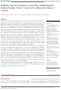 Cover page: Building capacity in tobacco control by establishing the Eastern Europe Nurses’ Center of Excellence for Tobacco Control