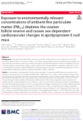 Cover page: Exposure to environmentally relevant concentrations of ambient fine particulate matter (PM2.5) depletes the ovarian follicle reserve and causes sex-dependent cardiovascular changes in apolipoprotein E null mice