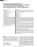 Cover page: Oral administration of famciclovir for treatment of spontaneous ocular, respiratory, or dermatologic disease attributed to feline herpesvirus type 1: 59 cases (2006-2013).