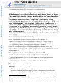 Cover page: A Multicenter Study: North American Islet Donor Score in Donor Pancreas Selection for Human Islet Isolation for Transplantation