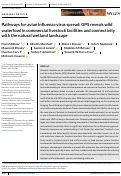 Cover page: Pathways for avian influenza virus spread: GPS reveals wild waterfowl in commercial livestock facilities and connectivity with the natural wetland landscape.