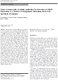 Cover page: Many Commercially Available Antibodies for Detection of CHOP Expression as a Marker of Endoplasmic Reticulum Stress Fail Specificity Evaluation