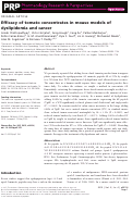 Cover page: Efficacy of tomato concentrates in mouse models of dyslipidemia and cancer