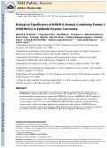 Cover page: Biological significance of HORMA domain containing protein 1 (HORMAD1) in epithelial ovarian carcinoma