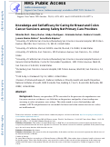 Cover page: Knowledge and self-efficacy for caring for breast and colon cancer survivors among safety net primary care providers