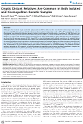 Cover page: Cryptic Distant Relatives Are Common in Both Isolated and Cosmopolitan Genetic Samples