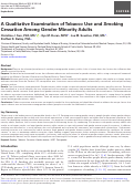 Cover page: A Qualitative Examination of Tobacco Use and Smoking Cessation Among Gender Minority Adults