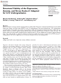 Cover page: Structural Validity of the Depression, Anxiety, and Stress Scales-21 Adapted for U.S. Undergraduates