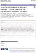 Cover page: Synthase-selected sorting approach identifies a beta-lactone synthase in a nudibranch symbiotic bacterium