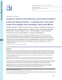 Cover page: Ketogenic Dietary Interventions in Autosomal-Dominant Polycystic Kidney Disease (ADPKD)– A Retrospective Case Series Study: First insights into Feasibility, Safety and Effects