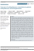 Cover page: Outcomes of cardiopulmonary resuscitation in patients with pulmonary arterial hypertension