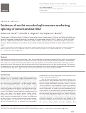 Cover page: Evidence of nuclei-encoded spliceosome mediating splicing of mitochondrial RNA