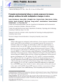 Cover page: Prenatal environmental tobacco smoke exposure increases allergic asthma risk with methylation changes in mice