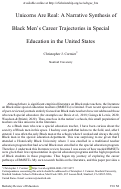 Cover page: Unicorns Are Real: A Narrative Synthesis of Black Men’s Career Trajectories in Special Education in the United States