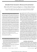 Cover page: Detailed Fetal Anatomic Ultrasound Examination: Effect of the 2014 Consensus Report on a Tertiary Referral Center.